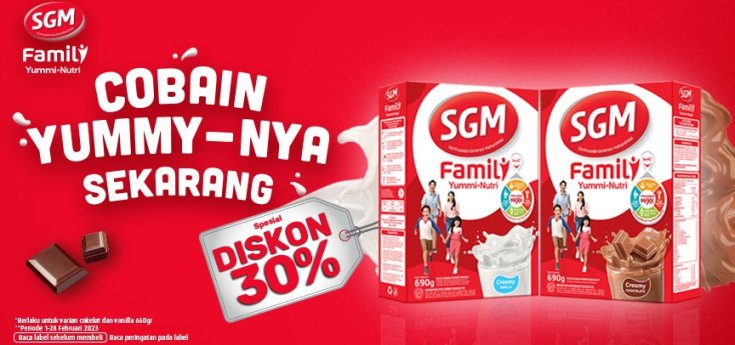 Program Diskon 30% SGM FAMILY Channel E-Com, HYSU, LKA, MTI